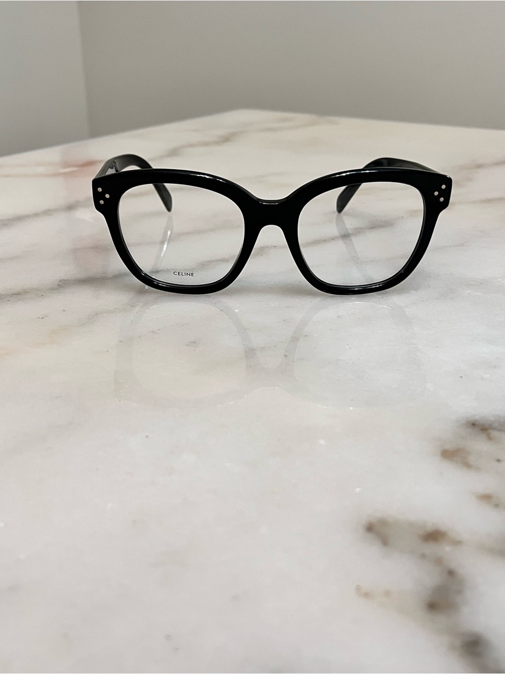 Celine Black Acetate Cat-Eye Optical Glasses